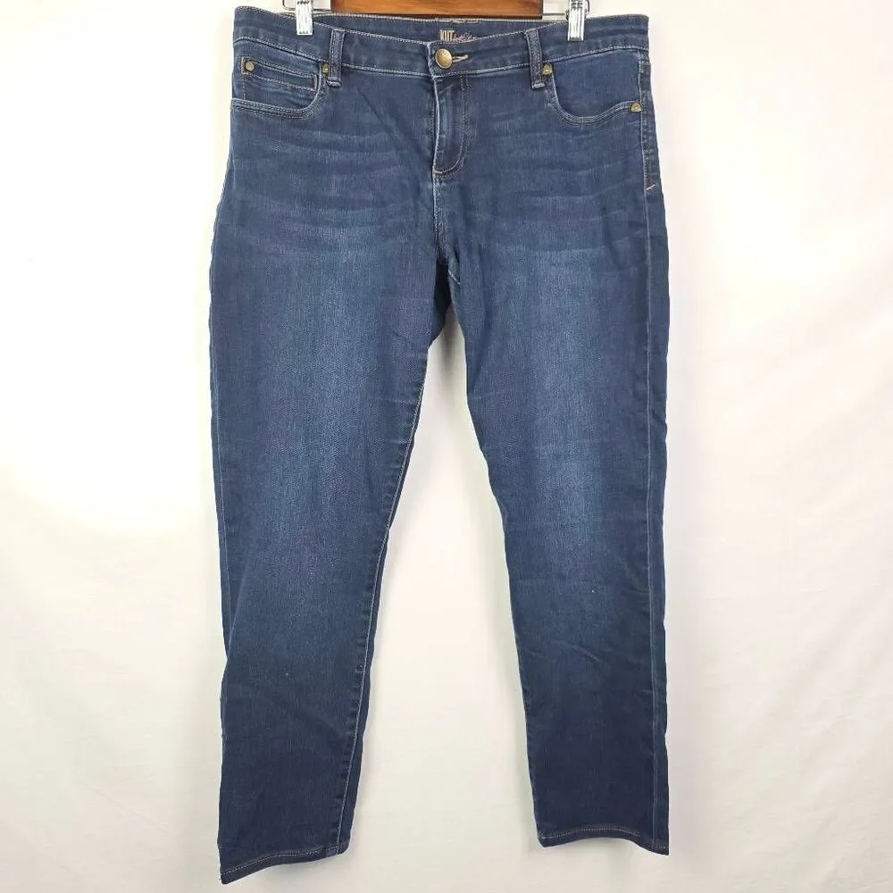 KUT From The Kloth Size 12 Dark Wash Stretch Straight Jeans